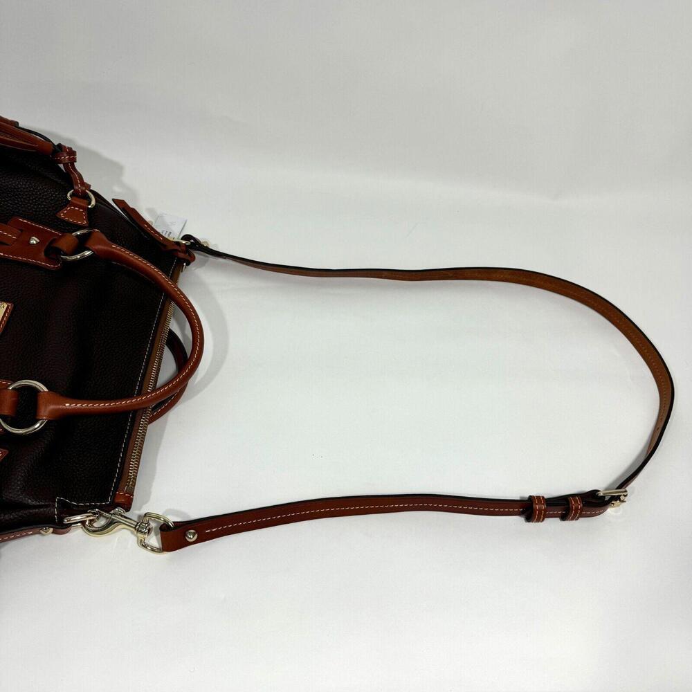 Dooney & Bourke Brown Pebble Grain Leather Stanwich Satchel New Handbag R2275BM - Picture 2 of 12